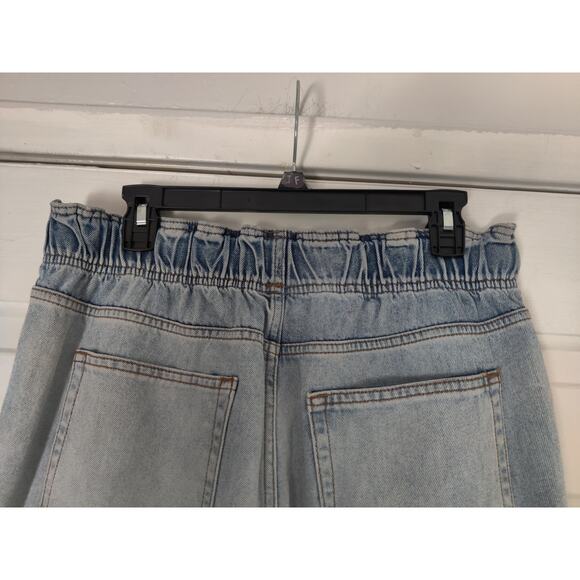 TOPSHOP High Rise Elastic Waist Pull On Jeans Straight Leg Retro Style Size 33 - Picture 6 of 10